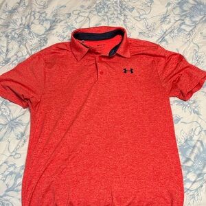 Under Armour Men's Golf Heathered Red Polo Shirt